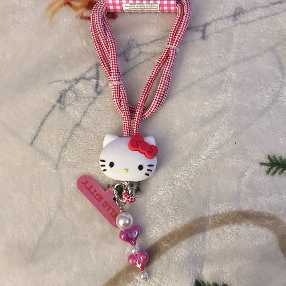 Hello Kitty Pink and White Phone Lanyard